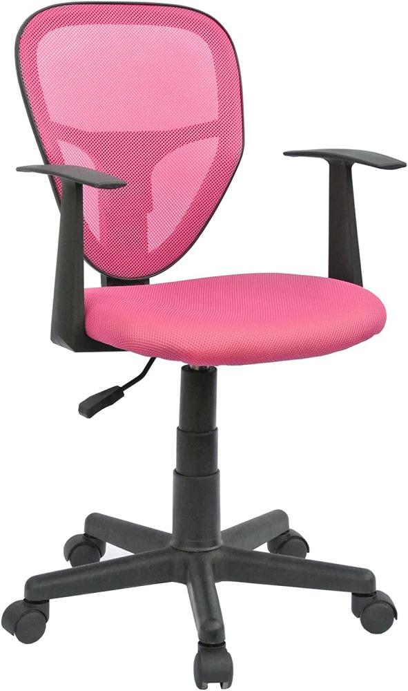 CARO-Möbel Schreibtischstuhl Kinderdrehstuhl Bürostuhl Drehstuhl Studio in pink rosa mit Armlehnen, höhenverstellbar Bild 1
