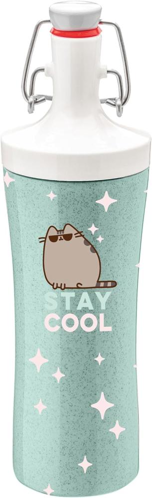 Koziol Trinkflasche Plopp To Go Pusheen Stay Cool, Kunststoff, Organic Turquoise, 425 ml, 8022712 Bild 1