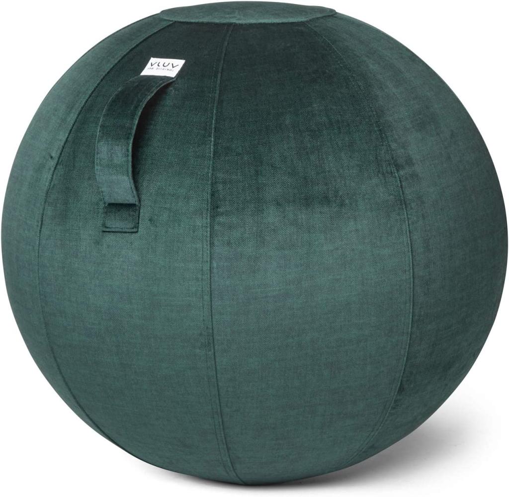 VLUV BOL VARM Stoff-Sitzball in Forest, Ø 60cm-65cm, Samt-Möbelbezugstoff - robust, formstabil, mit Tragegriff und Bodenring Bild 1