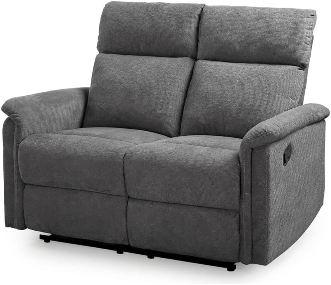 TV Sessel AMRUM 2 Sitzer Couchgarnitur Couch manuell verstellbar Sofa in dunkelgrau Bild 1