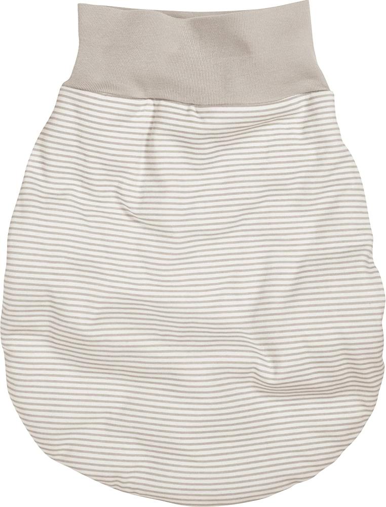 Schnizler Unisex Baby Schlafsack Strampelsack Ringel Interlock mit elastischem Umschlagbund, One Size, Oeko Tex Standard 100 Weiß/Natur Bild 1