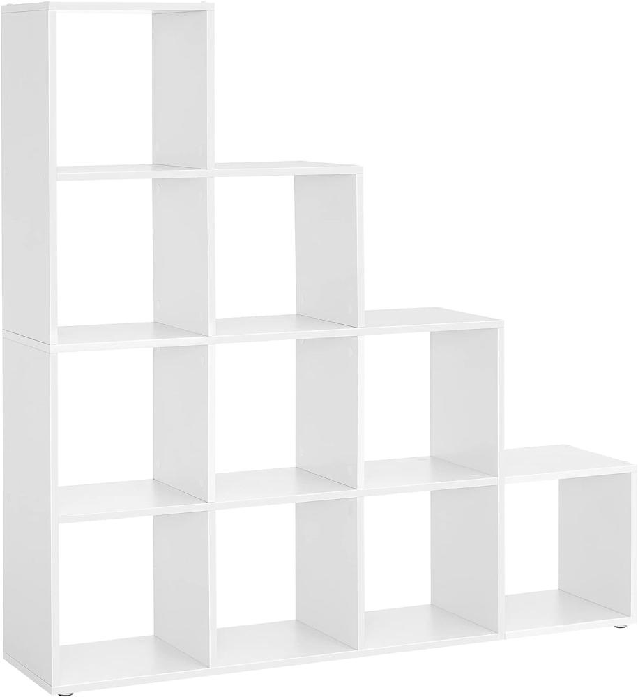VASAGLE Bücherregal bzw. Raumteiler mit 10 Würfel-Fächern, aus Holz, weiß Bild 1