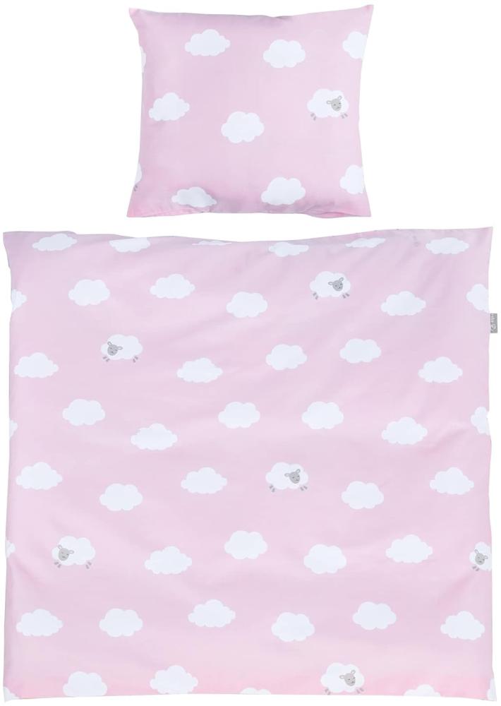 Roba 'Kleine Wolke' Wiegenbettwäsche rosa/weiß Bild 1