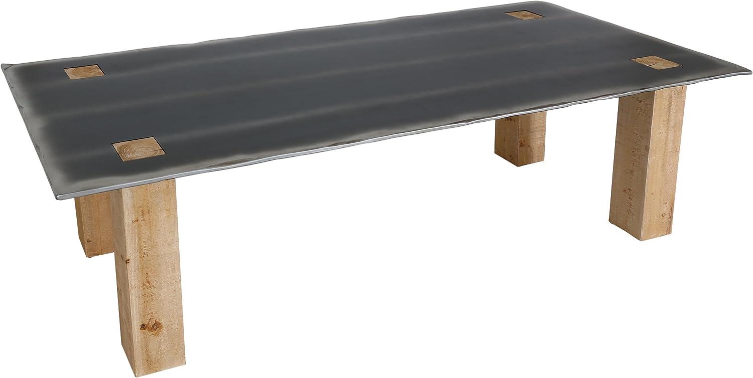 Esstisch HWC-L76, Tisch Esszimmertisch, Industrial Massiv-Holz MVG-zertifiziert 240x100cm, natur mit Metall-Optik Bild 1