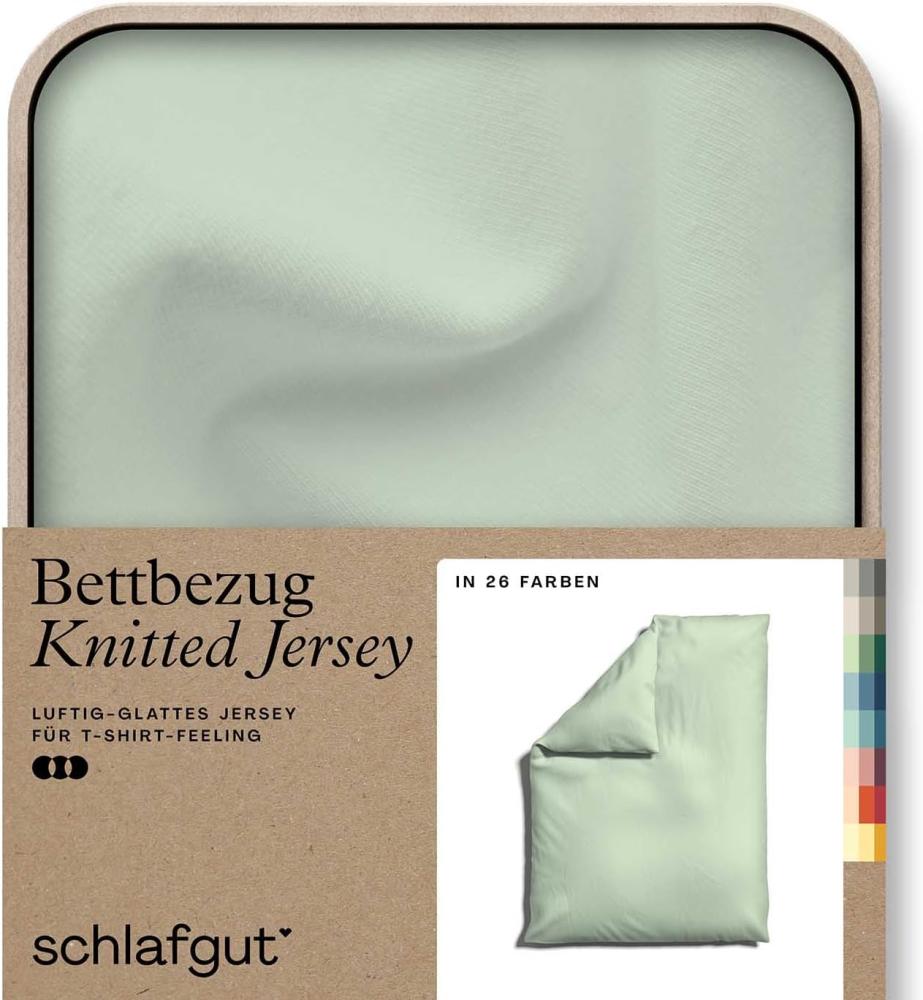 Schlafgut Knitted Jersey Bettwäsche | Bettbezug einzeln 135x200 -140x200 cm | green-light Bild 1