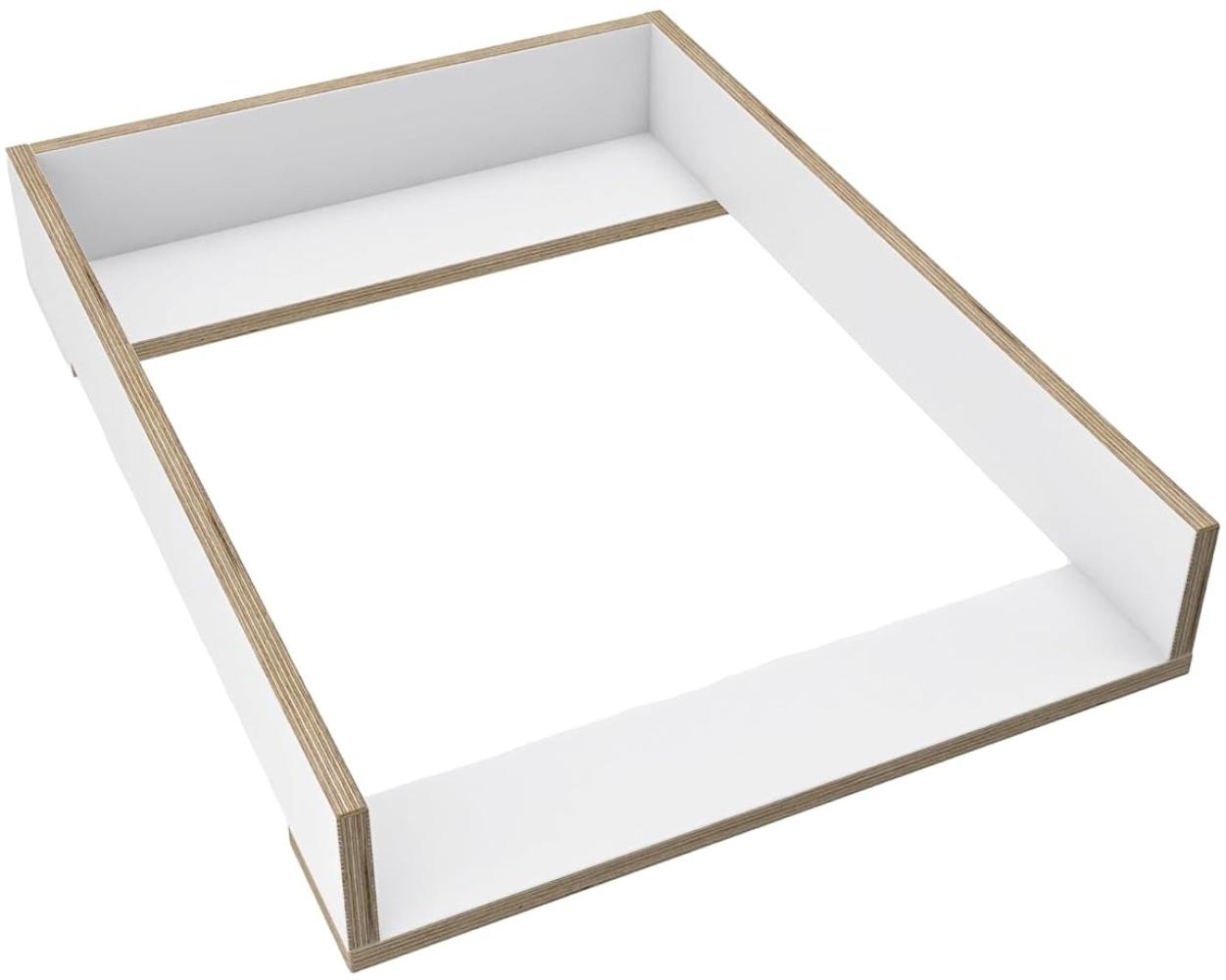 REGALIK Wickelaufsatz für Malm IKEA 72cm x 50cm - Abnehmbar Wickeltischaufsatz für Kommode in Weiß - Abgeschlossen mit Natürlichem Sperrholz geschützt okologisches Öl Bild 1