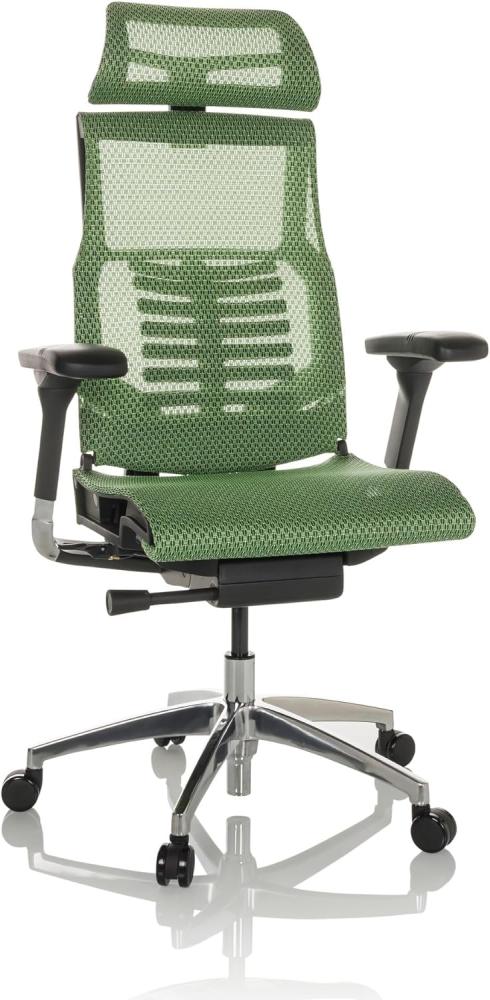 hjh OFFICE Profi Bürostuhl DYNAFIT II Netz ergonomischer Drehstuhl mit Flexibler Lordosenstütze, Grün, 652286 Bild 1