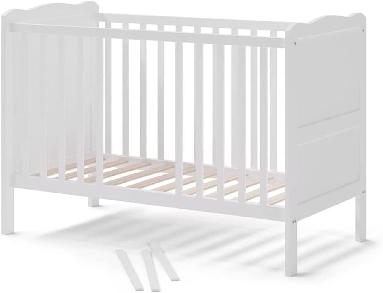 VitaliSpa Gitterbett Babybett Kinderbett Tobi Kombinationsbett umbaubar Weiß Bild 1
