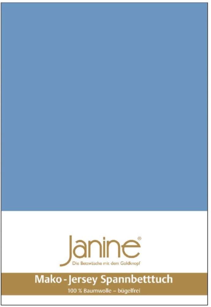 Janine Spannbetttuch 5007 Mako Jersey 140/200 bis 160/200 cm blau Fb. 42 Bild 1