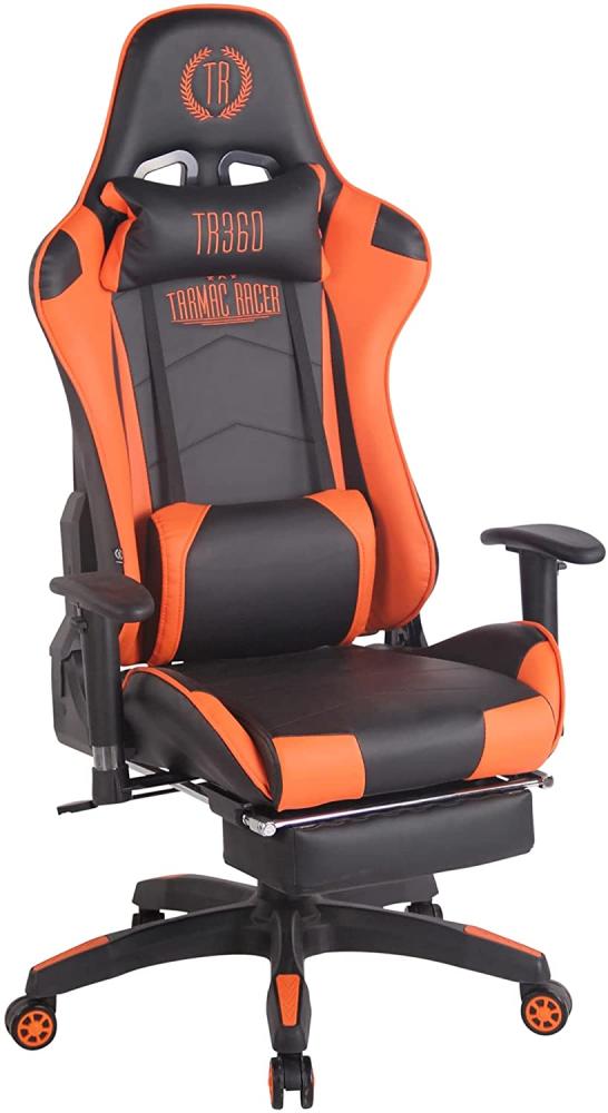Racing Bürostuhl Turbo mit Fußablage schwarz/orange Bild 1