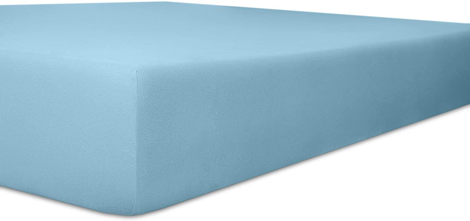 Kneer Spannbettlaken, Baumwoll-Mischgewebe, Blau, 90 cm x 190 cm Bild 1