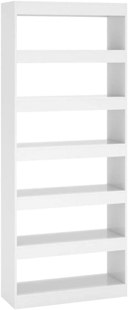 Bücherregal/Raumteiler Hochglanz-Weiß 80x30x198cm Holzwerkstoff Bild 1