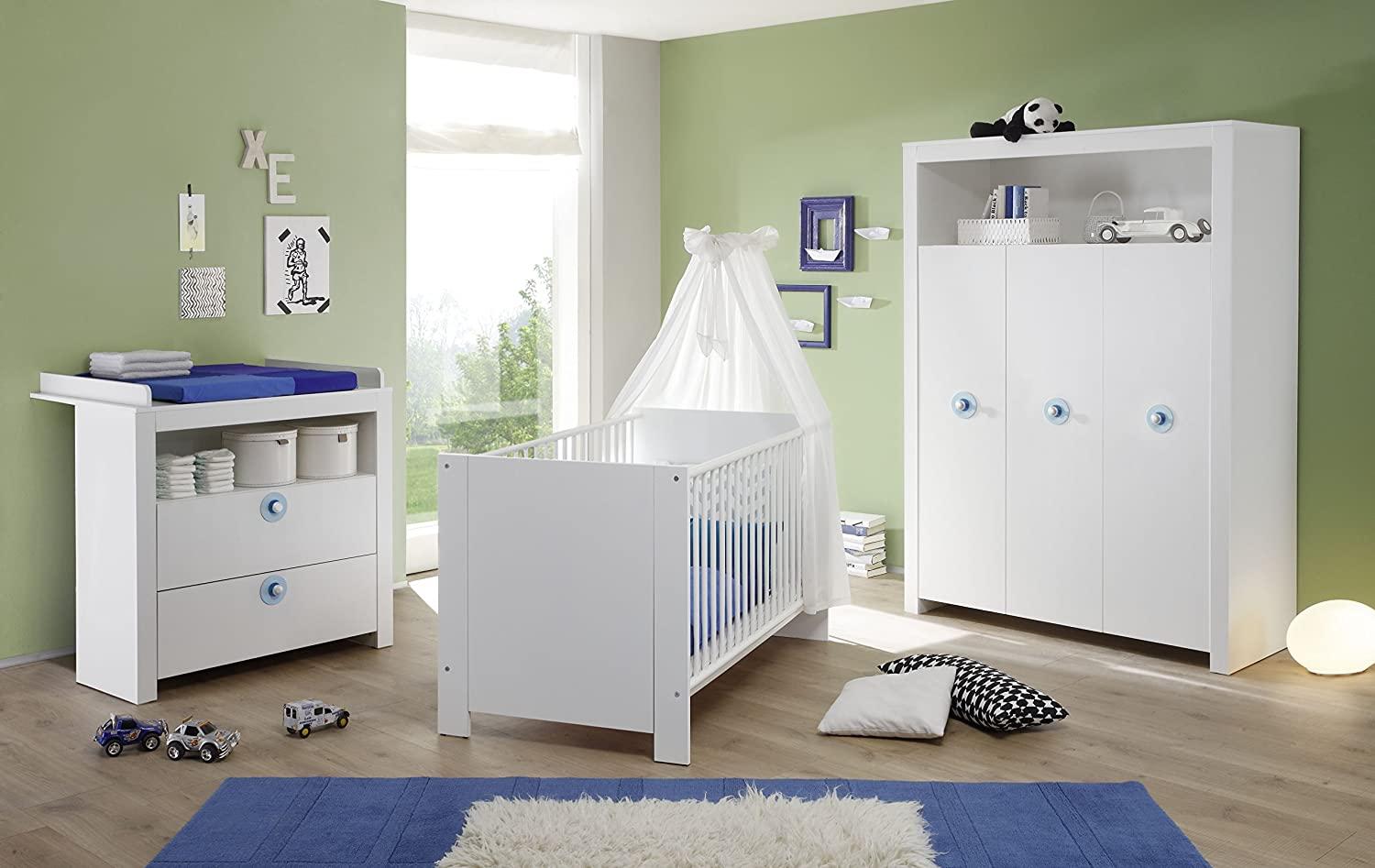 Trendteam 'Olivia' 3-tlg. Babyzimmer-Set weiß/blau Bild 1