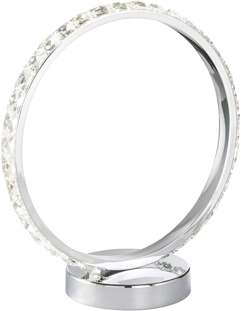LED Tischlampe, Ring Design, Chrom, Dekorkristalle, silber Bild 1