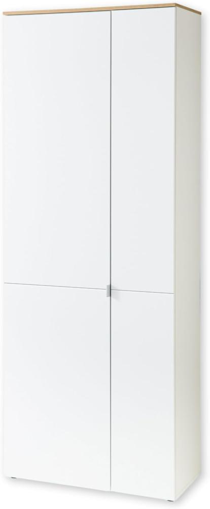 BARI Schuhschrank in Weiß, Artisan Eiche Optik FSC-zertifiziert - Moderner Garderobenschrank mit viel Stauraum für Ihre Schuhe - 78 x 202 x 38 cm (B/H/T) Bild 1
