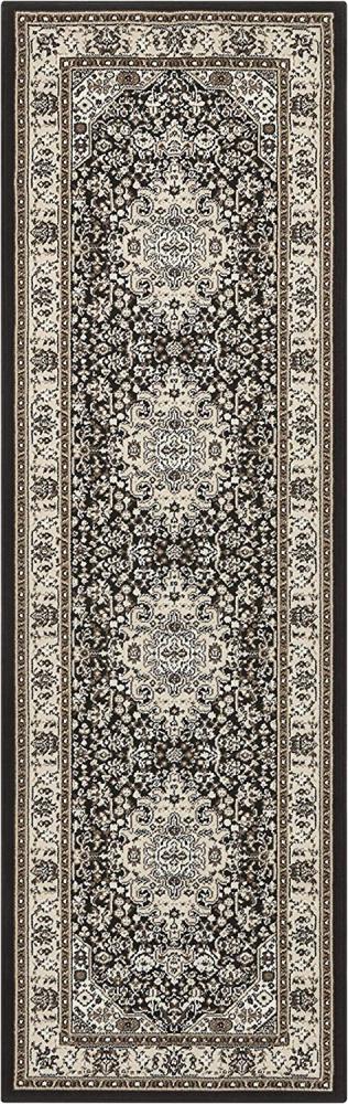 Orientalischer Kurzflor Teppich Skazar Isfahan Creme Braun - 80x250x0,9cm Bild 1