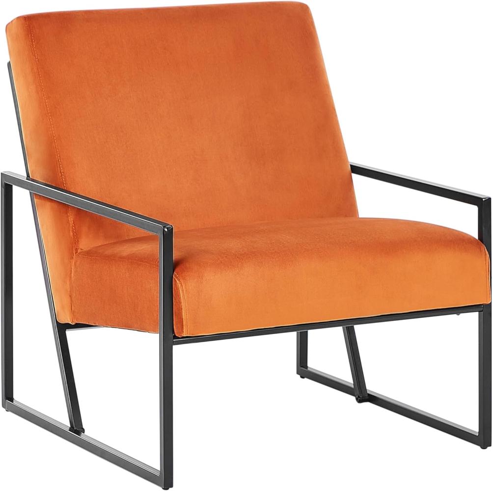 Sessel Samtstoff Orange DELARY Bild 1