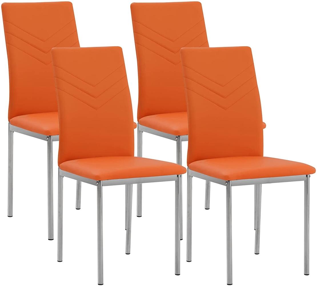 Albatros Esszimmerstühle VERONA, Küchenstuhl 4-er SET, Orange Bild 1