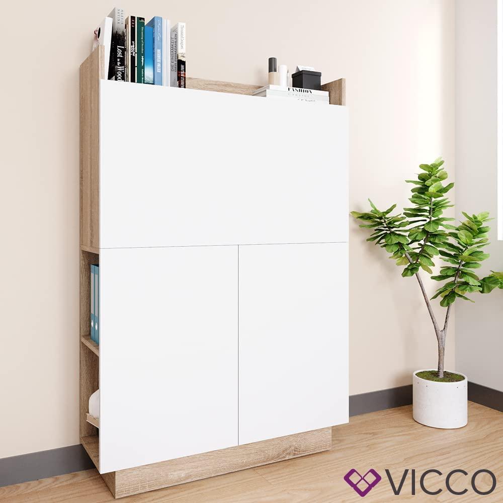 Vicco 'Alena' Schreibtischschrank, SON-Weiß, 118,9 x 27 x 85 cm Bild 1