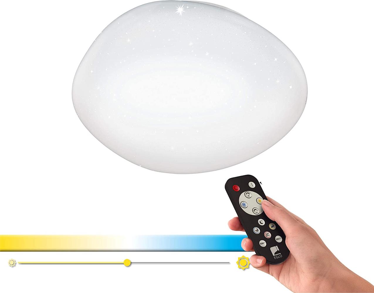 Eglo 98227 Flackerfreie LED Deckenleuchte SILERAS-A mit Kristallen in weiß Ø45cm H:8cm Bild 1