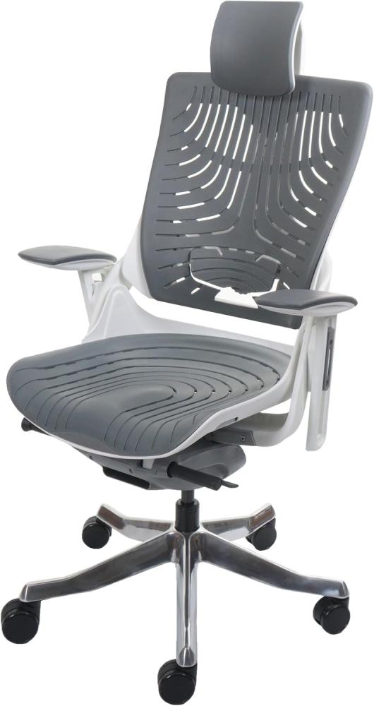 Bürostuhl MERRYFAIR Wau 2b, Schreibtischstuhl Drehstuhl, Hartschale, ergonomisch ~ grau Bild 1