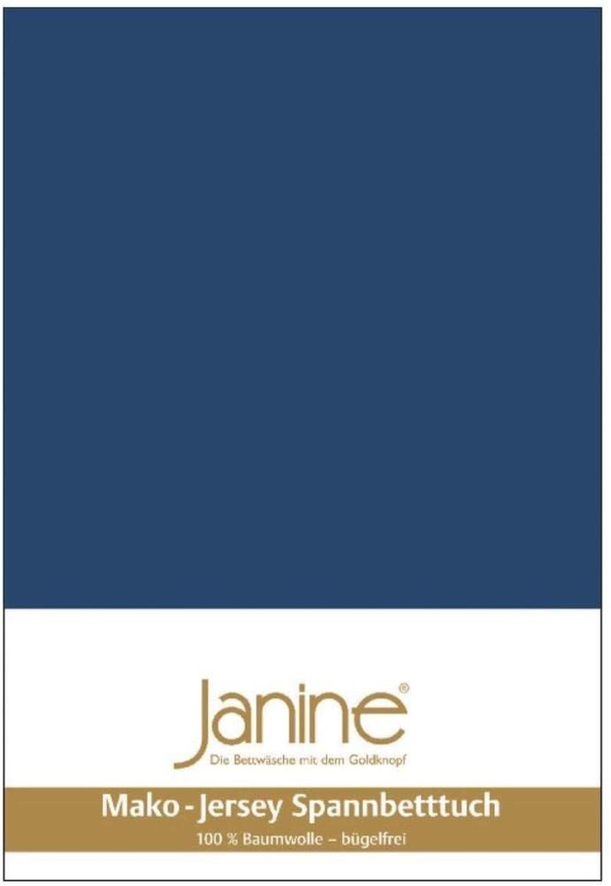 Janine Spannbetttuch 5007 Mako Jersey 90/190 bis 100/200 cm Marine Fb. 82 Bild 1