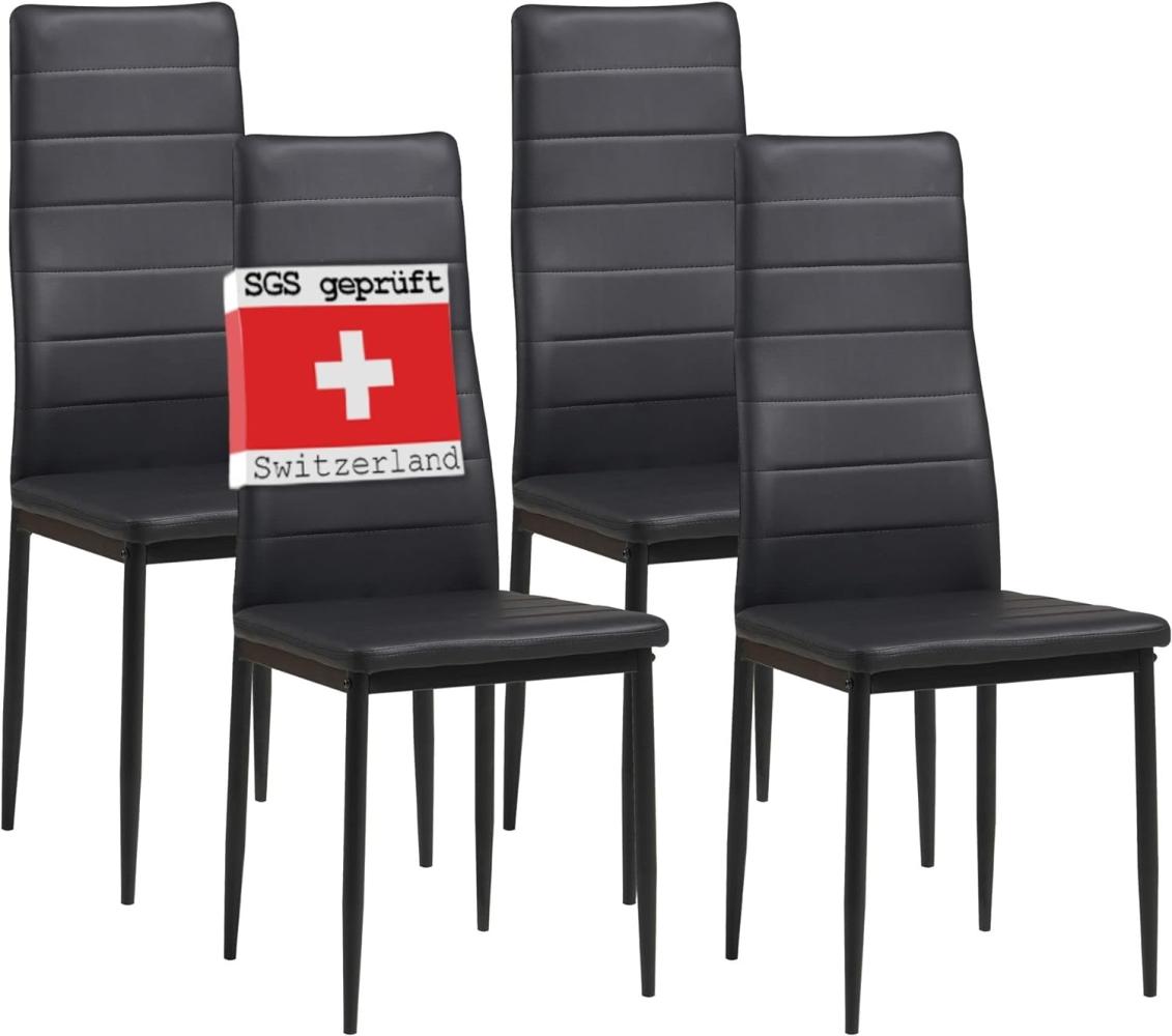 Albatros Esszimmerstühle MILANO, 4er Set, schwarz, SGS geprüft Bild 1