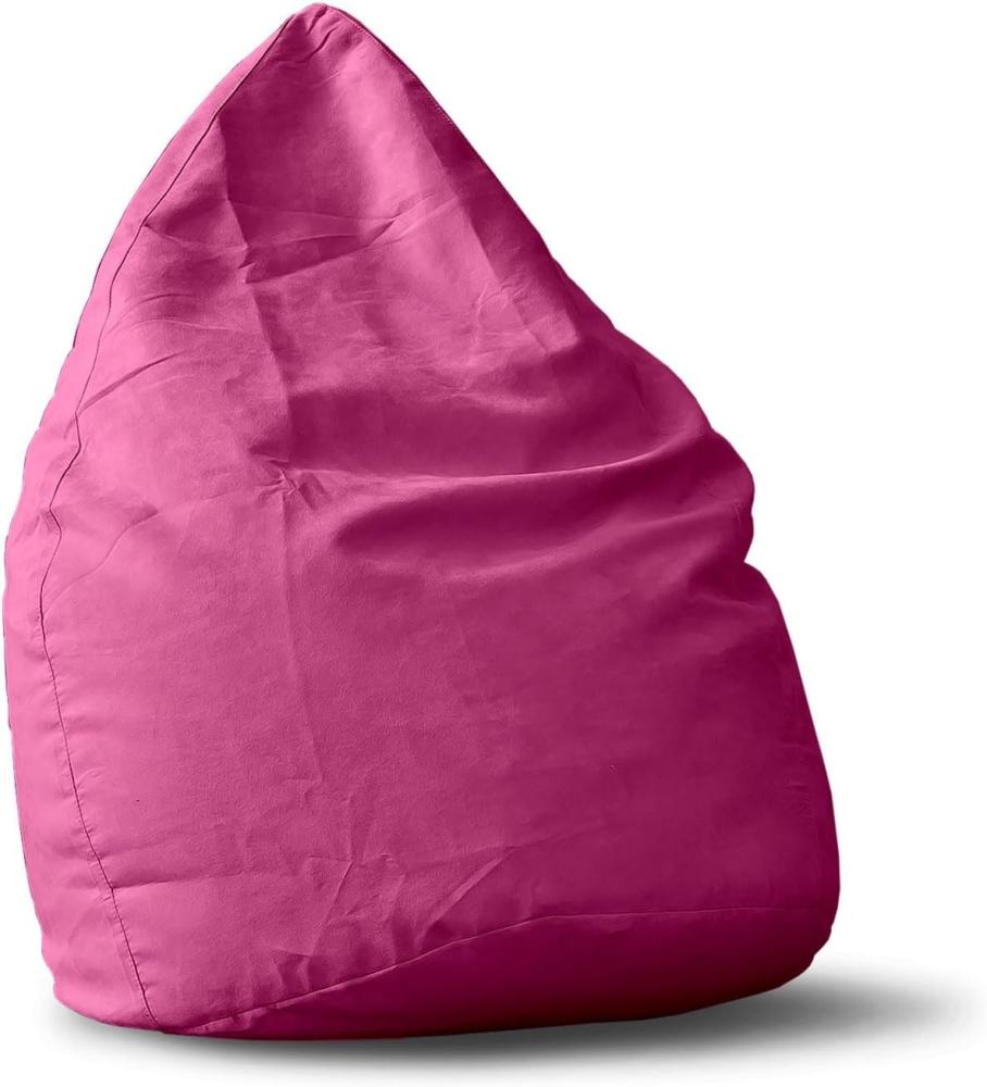 Lumaland Luxury XL Microvelours Sitzsack stylischer Beanbag 120L Füllung Pink Bild 1