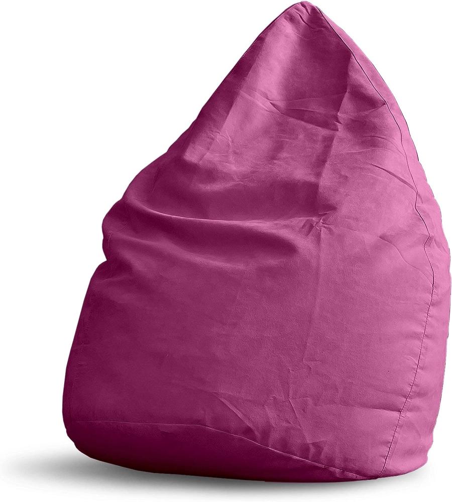 Lumaland Luxury XL Microvelours Sitzsack stylischer Beanbag 120L Füllung Pink Bild 1