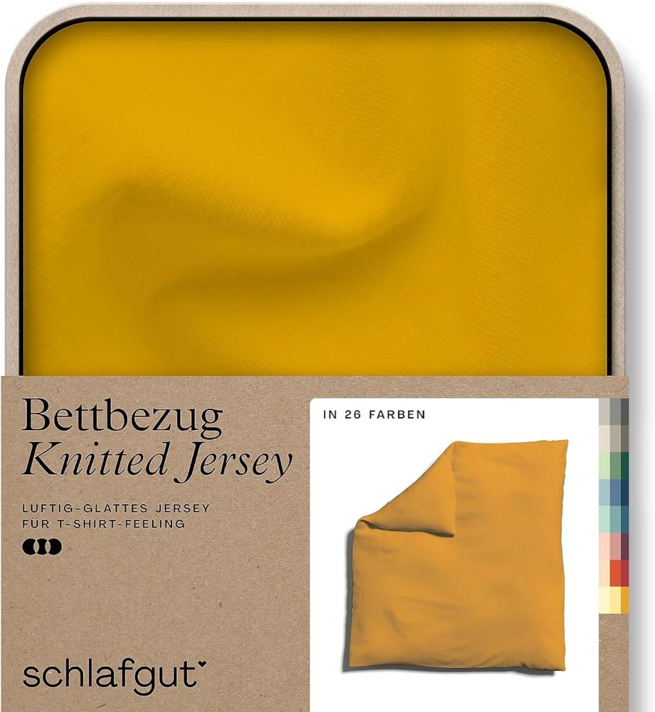 Schlafgut Knitted Jersey Bettwäsche | Bettbezug einzeln 240x220 cm | yellow-deep Bild 1
