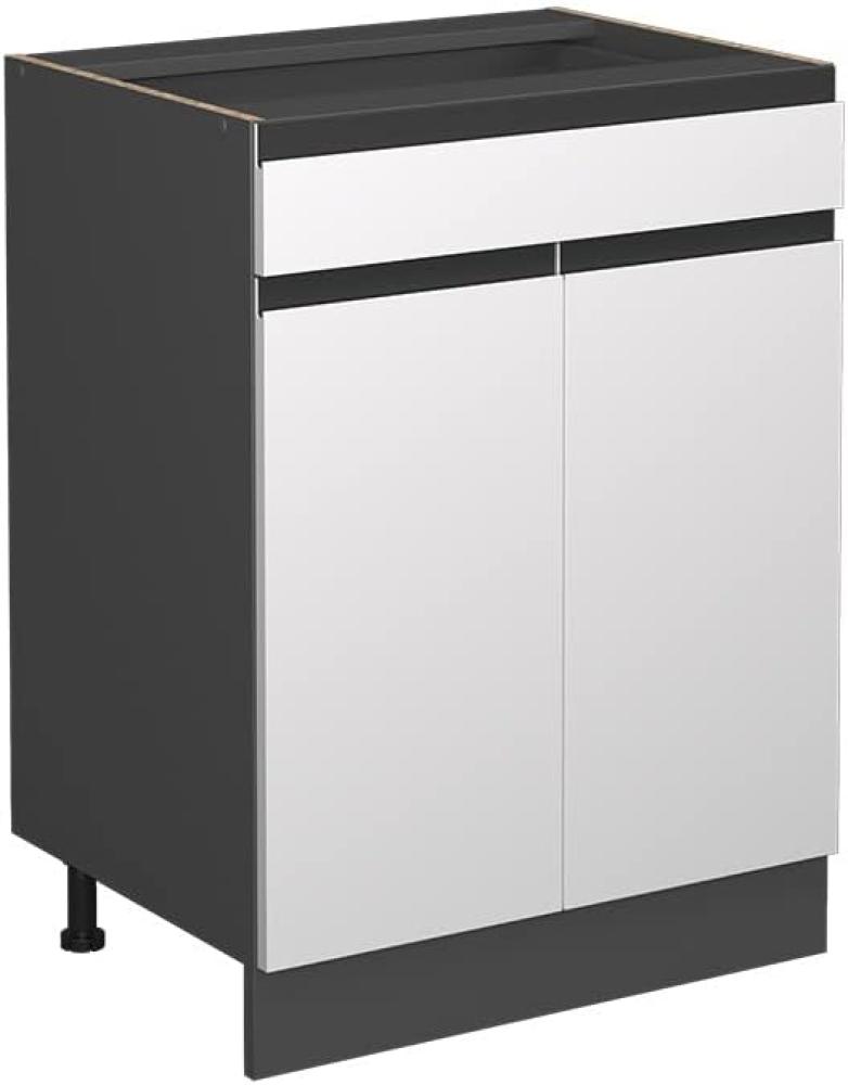 Vicco Schubunterschrank Küchenschrank Küchenmöbel R-Line J-Shape 60 cm modern (Anthrazit-Weiß) Bild 1