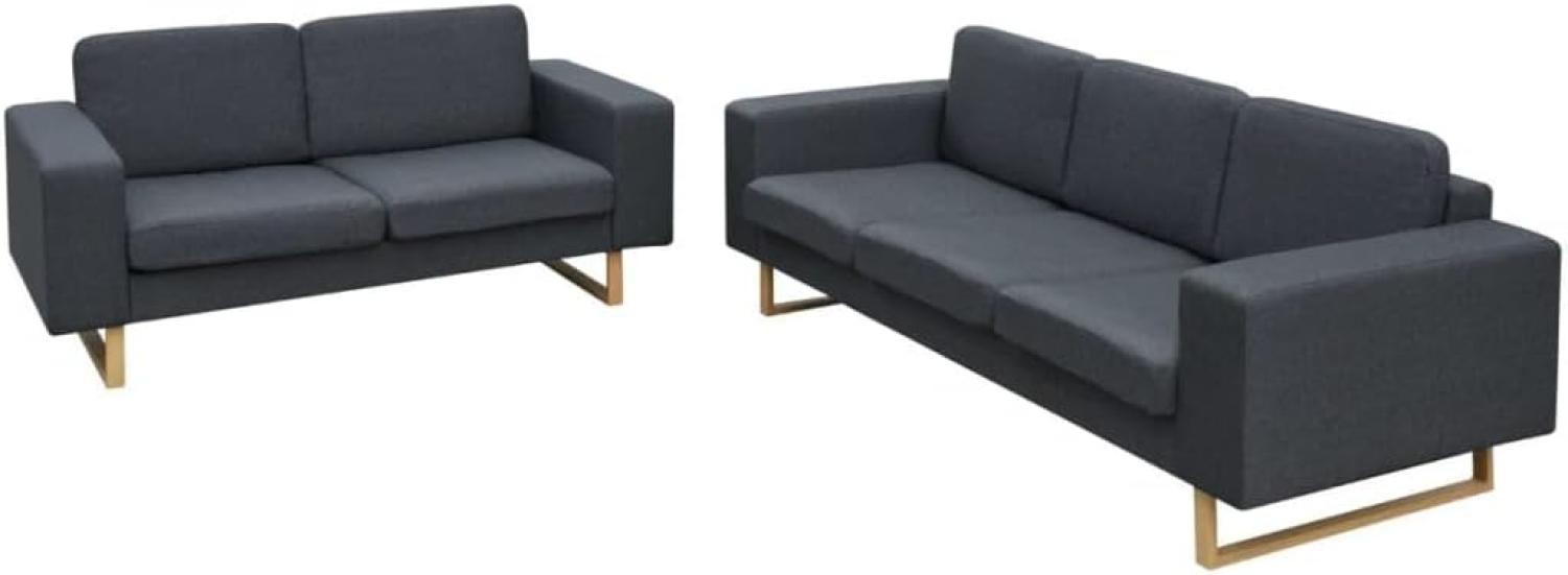 vidaXL 2-Sitzer und 3-Sitzer Sofa Set Dunkelgrau Bild 1