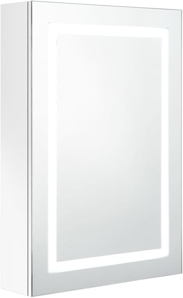 LED-Bad-Spiegelschrank, Glänzendes Weiß 50x13x70 cm Bild 1