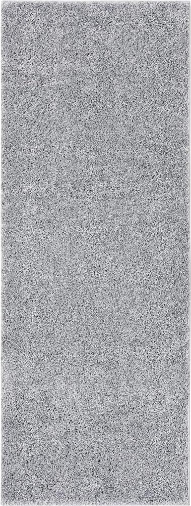 Hochflor Uni Teppich Amelie Grau - 80x300x3cm Bild 1