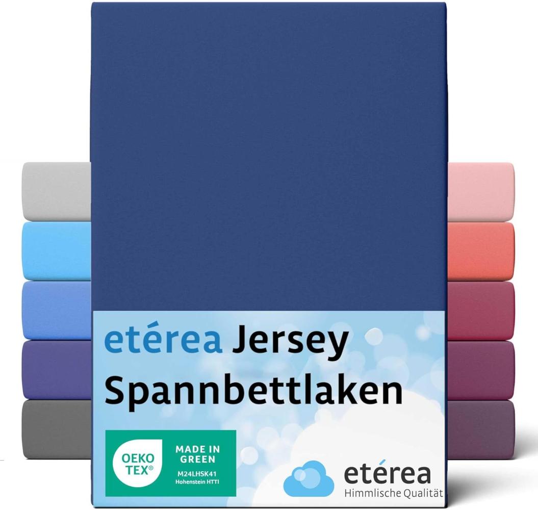 etérea Comfort Jersey Spannbettlaken Marine 90x200 cm - 100x200 cm Bild 1