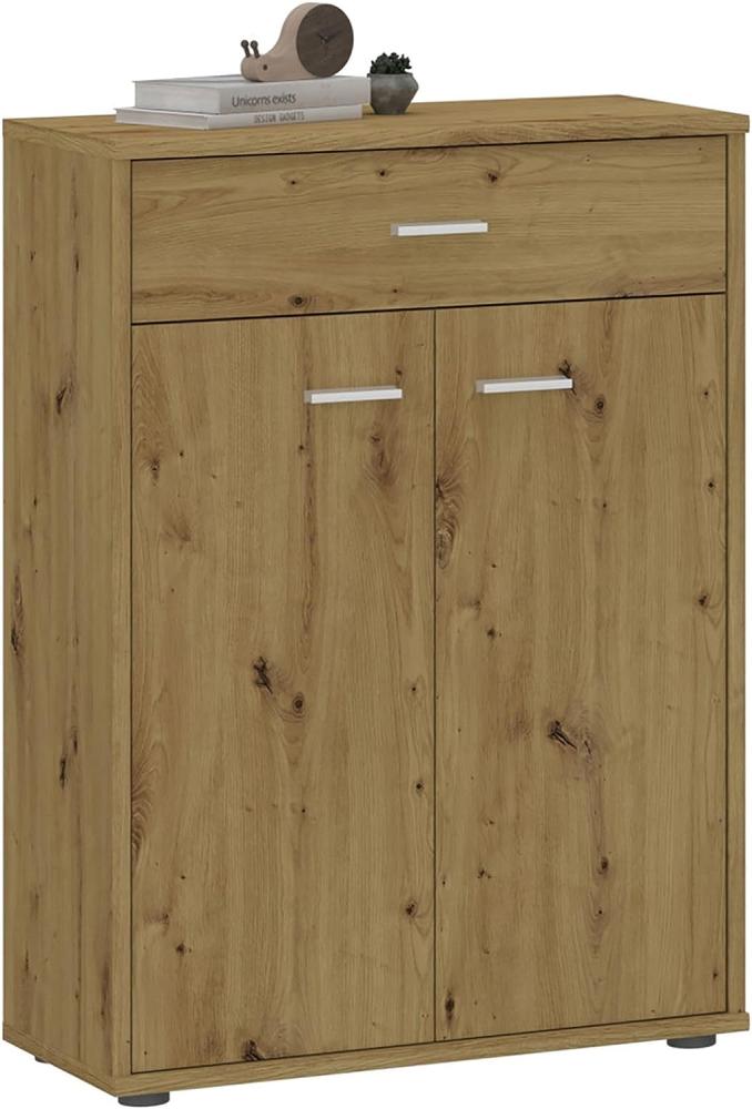 CARO-Möbel Kommode Tommy Sideboard Schrank in Old Style/Beton dunkel mit Schublade und 2 Türen Bild 1