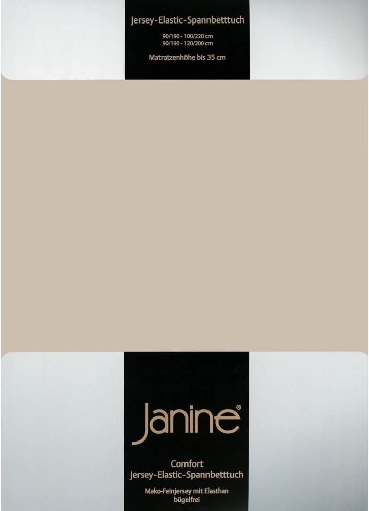 Janine Jersey Elastic Spannbetttuch | 180x200 cm - 200x220 cm | naturell Bild 1