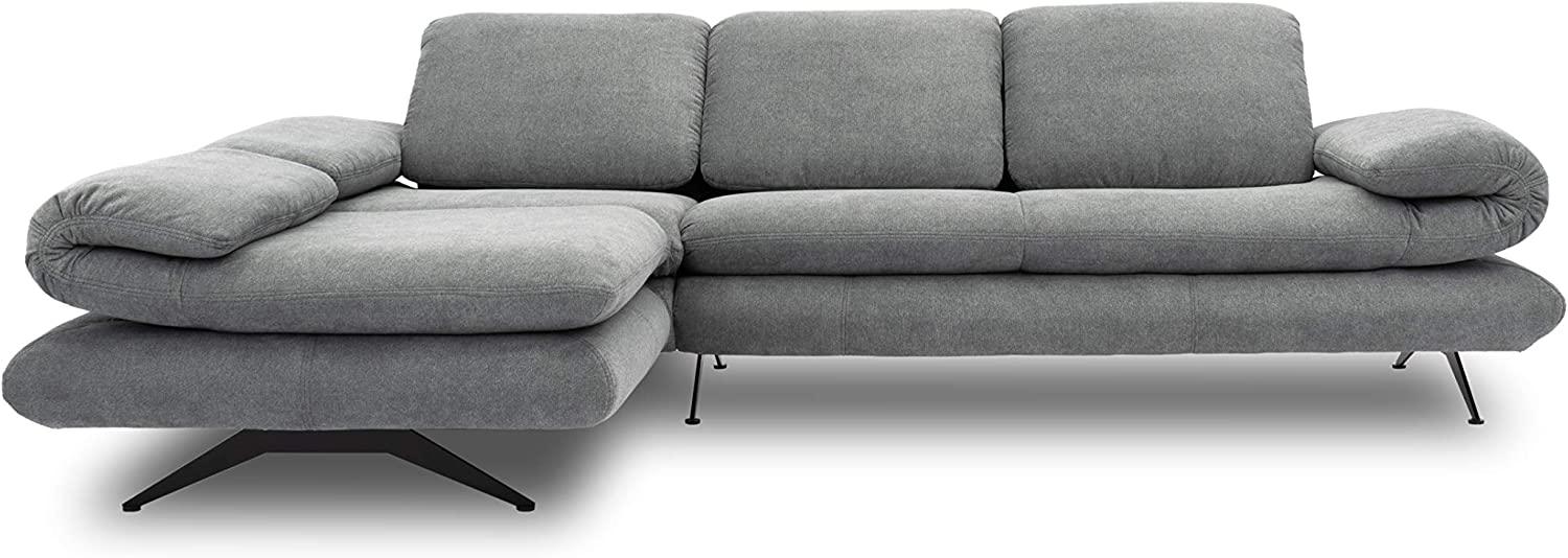 DOMO. collection Milano Ecksofa | Sofa mit Armlehn- und Rückenfunktion in L-Form, Polsterecke Eckgarnitur, grau, 269x172x83 cm Bild 1