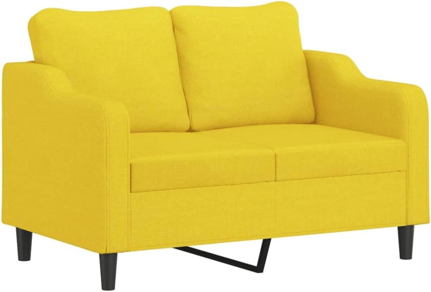 vidaXL 2-Sitzer-Sofa Hellgelb 120 cm Stoff Bild 1