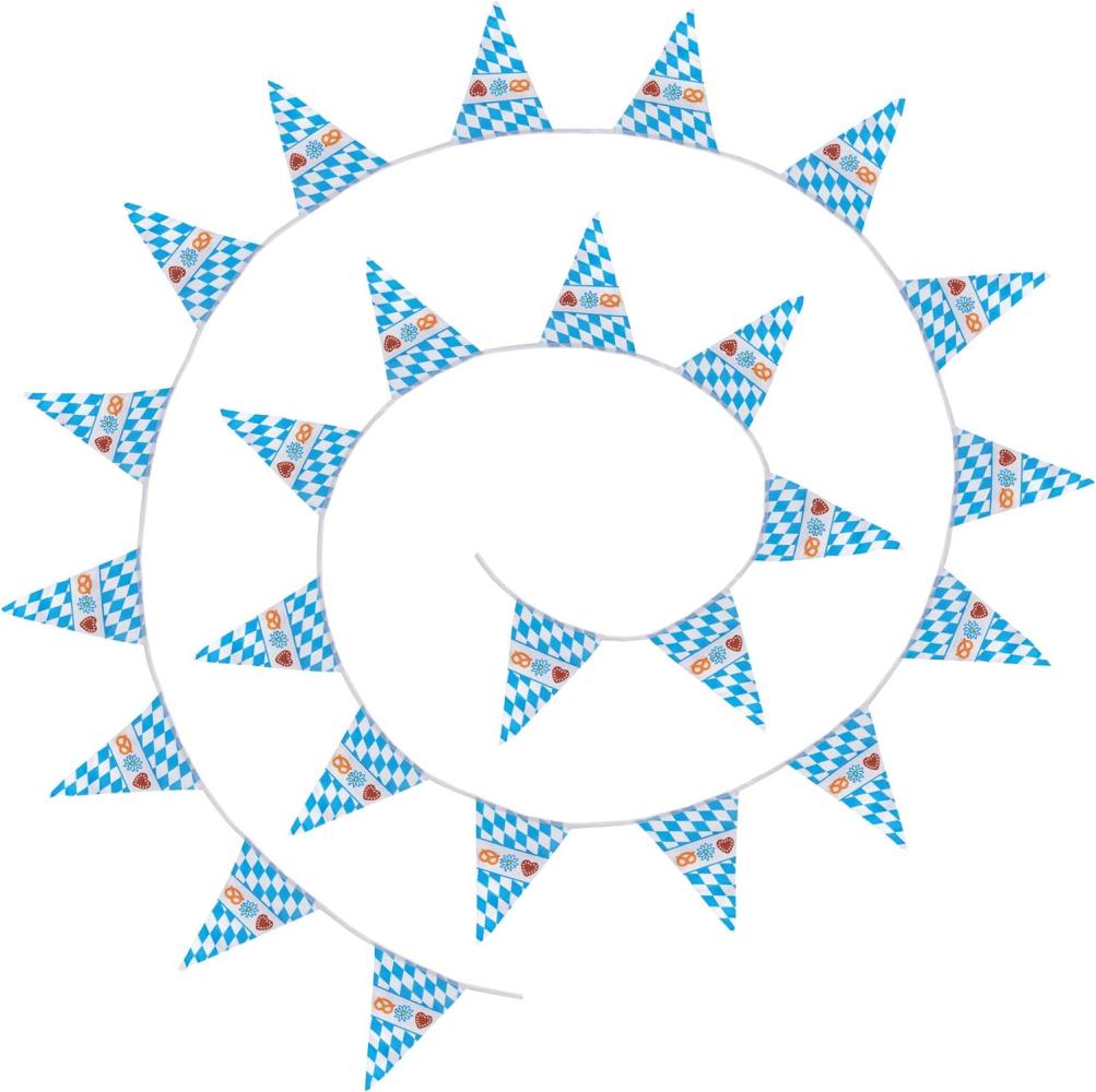 Wimpelkette mit Rautenmuster blau-weiß und Motiven - blau/weiß Bild 1