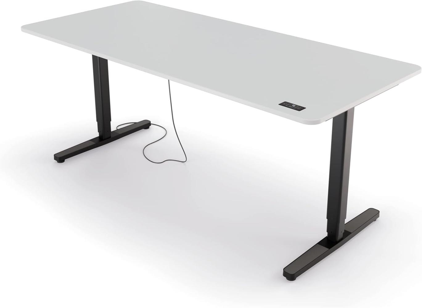 Yaasa Desk Pro II Elektrisch Höhenverstellbarer Schreibtisch, 180 x 80 cm, Offwhite-Schwarz, mit Speicherfunktion und Kollisionssensor Bild 1