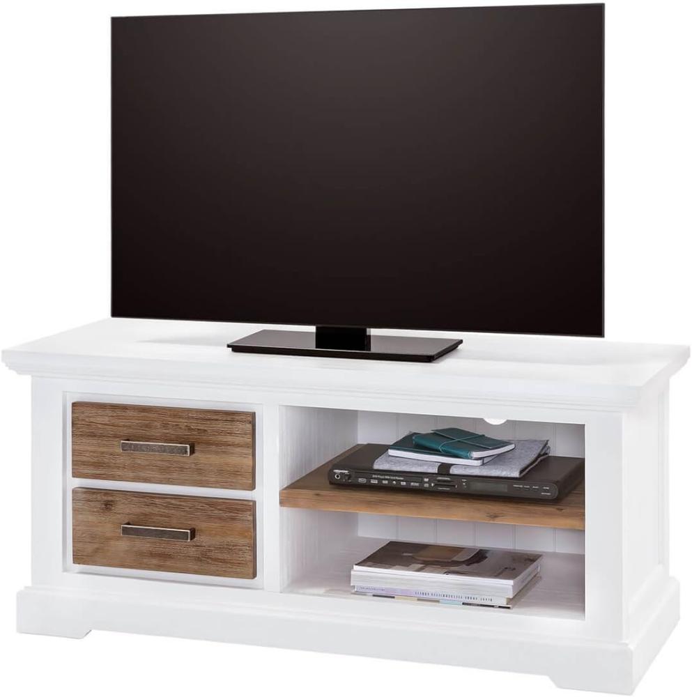 TV Lowboard 120cm in Akazie weiß/braun Bild 1