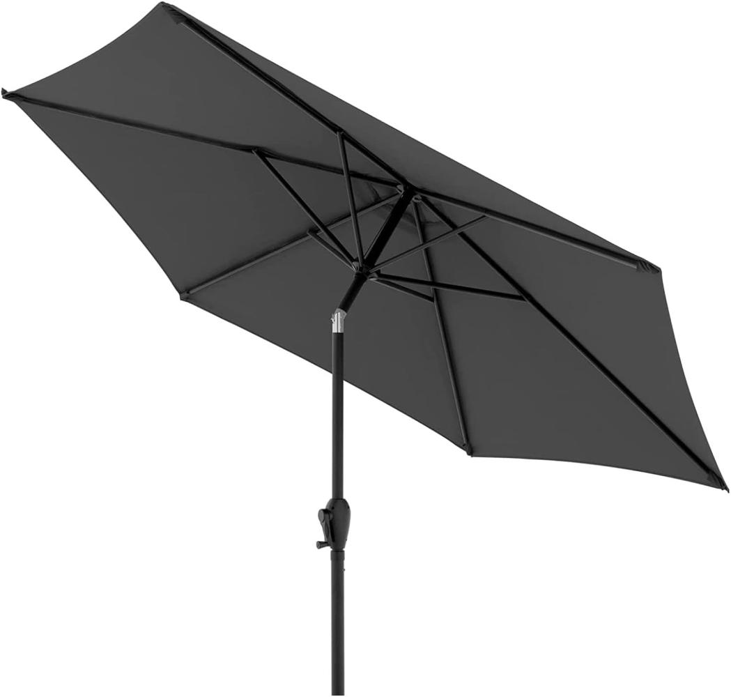 Doppler Sonnenschirm Jack 250cm in Dunkelgrau - Runder Sonnenschirm für Balkon & Terrasse - Schirm knickbar - Balkonsonnenschirm - Kurbelschirm - Gartenschirm mit Kurbelfunktion, Groß Bild 1