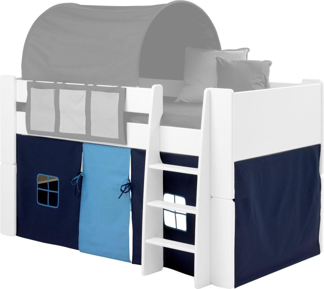 Steens For Kids Vorhangset für Kinderbett, Hochbett, 5 tlg, 176 x 75 x 91 cm (B/H/T), Baumwolle, blau Bild 1