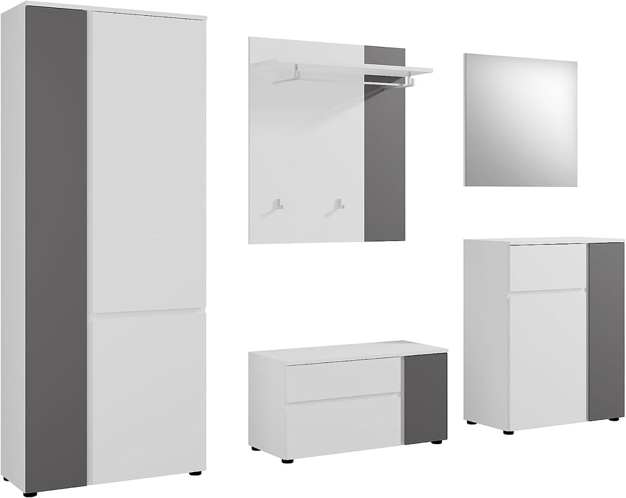Garderobe Set 5-teilig Kato in weiß und grau 265 cm Bild 1