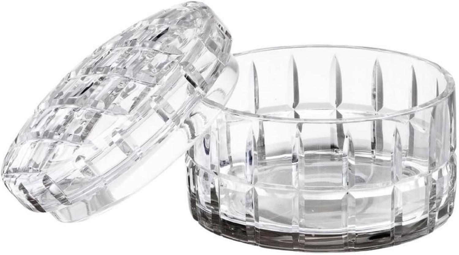 Casa Padrino Luxus Glasschale mit Deckel Ø 15 x H. 11 cm - Runde Deko Schale aus mundgeblasenem Glas Bild 1