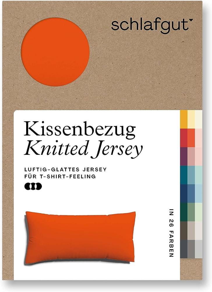 Schlafgut Knitted Jersey Bettwäsche | Kissenbezug einzeln 40x80 cm | red-mid Bild 1