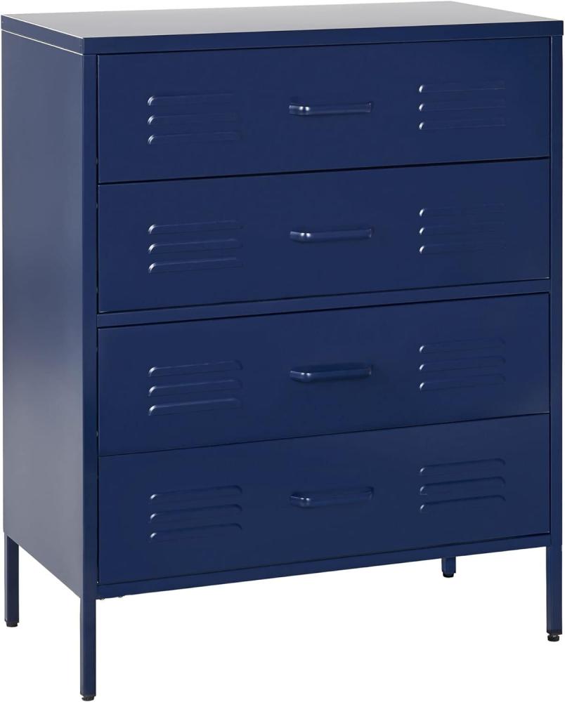 'Enago' Kommode mit 4 Schubladen, 102 x 40 x 80 cm, Blau Bild 1