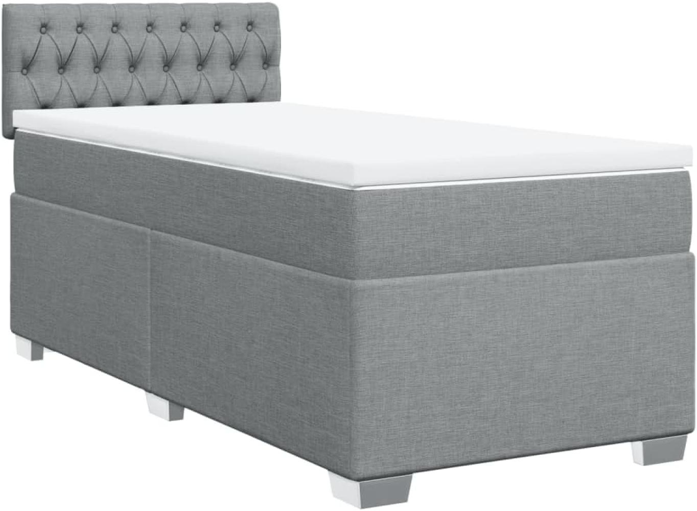 Boxspringbett mit Matratze Hellgrau 80x200 cm Stoff 3288022 Bild 1