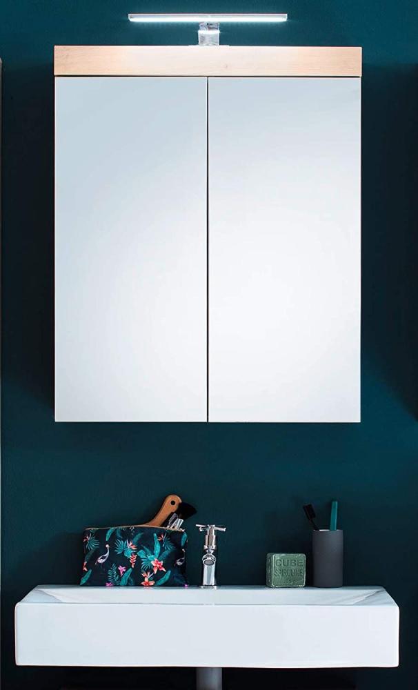 trendteam Spiegelschrank mit Beleuchtung Badspiegel Amanda Mando 60x77x17 Bild 1